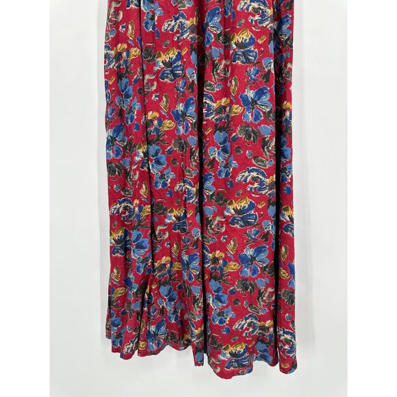 Natural Life Megan Smocked Midi Dress Floral Ruffle Square Neck Sleeveless Boho - Picture 7 of 12